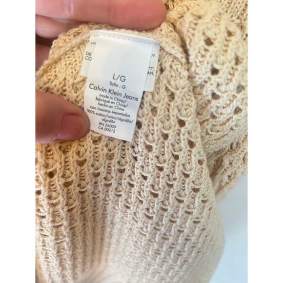 Calvin Klein Size Large color; Bleached Sand Croched Top Boho Style - Picture 7 of 14